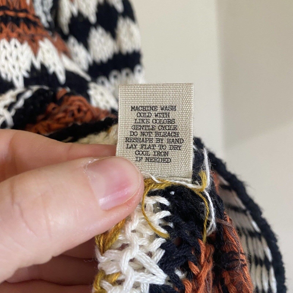 Gimmicks by BKE Women's Sweater Med Crop Striped Boho Loose Knit 3/4 Sleeve - Picture 6 of 10